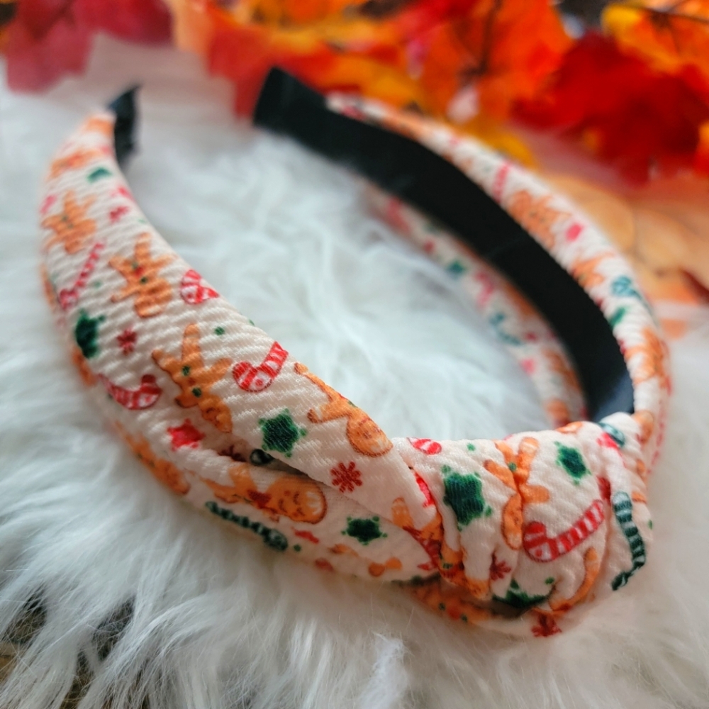 Candy Cane And Ginger Bread Design Headband